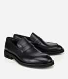 Erkek Deri Siyah Klasik Loafer Ayakkabı