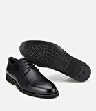 Erkek Deri Siyah İşlemeli Klasik Ayakkabı