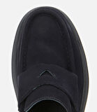 Erkek Süet Deri Lacivert Yumuşak Dokulu Kalın Tabanlı Günlük Loafer