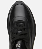 Erkek Deri Siyah Yumuşak Dokulu Yüksek Tabanlı Spor Ayakkabı