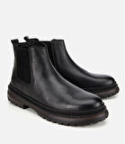 Erkek Deri Siyah Lastik Detaylı Chelsea Bot