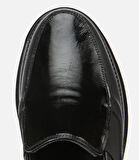 Kadın Deri Siyah Lastik Detaylı Dolgu Topuklu Günlük Loafer