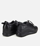 Kadın Deri Siyah Dolgu Topuklu Spor Ayakkabı