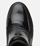 Kadın Deri Siyah Fermuar Detaylı Dolgu Topuklu Bot