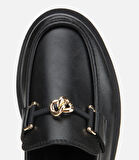 Kadın Siyah Kalın Tabanlı Klasik Loafer