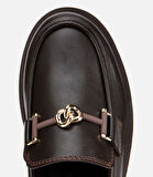 Kadın Kahverengi Kalın Tabanlı Klasik Loafer