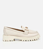 Kadın Ekru Kalın Tabanlı Klasik Loafer