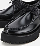 Kadın Siyah Dikiş Burunlu Kalın Tabanlı Günlük Loafer