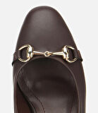 Kadın Kahverengi Gold Tokalı Kalın Topuklu Ayakkabı