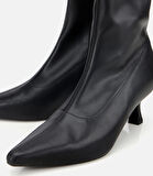 Kadın Siyah Streç Fermuarlı Bilekte Kısa Topuklu Bot