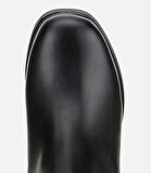 Kadın Siyah Lastik Detaylı Kalın Topuklu Bot