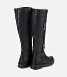 Kadın Siyah Tokalı Düz Çizme