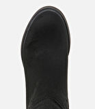 Kadın Süet Siyah Streç Topuklu Çizme