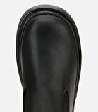 Kadın Siyah Streç Kalın Tabanlı Düz Çizme