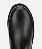 Kadın Siyah Streç Kalın Tabanlı Düz Çizme