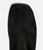 Kadın Siyah Streç Kalın Tabanlı Yüksek Topuklu Çizme