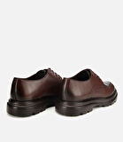 Erkek Kroko Deri Kahverengi Yüksek Tabanlı Klasik Ayakkabı