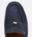 Kadın Süet Deri Lacivert Yumuşak Dokulu Klasik Loafer