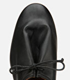Kadın Deri Siyah Yumuşak Bağcıklı Babet