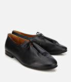 Kadın Deri Siyah Yumuşak Bağcıklı Babet