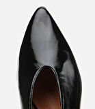 Kadın Rugan Deri Siyah Yumuşak Dokulu Kalın Topuklu Ayakkabı