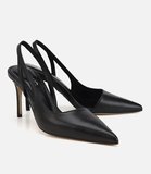 Kadın Deri Siyah Sivri Burunlu İnce Topuklu Stiletto