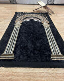 Seccade Saçaklı (lateks Taban) 75x125 Ebat - Siyah