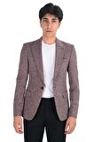 Cengiz İnler Menanj Tek Düğme Slim Fit Erkek Ceket