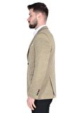 Cengiz İnler Desenli Çift Düğme Slim Fit Erkek Ceket