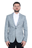 Cengiz İnler Kırlangıç Yaka Çift Düğme Ekose Slim Fit Erkek Ceket