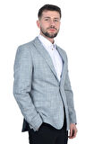 Cengiz İnler Kırlangıç Yaka Çift Düğme Ekose Slim Fit Erkek Ceket