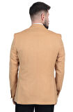 Cengiz İnler Kendinden Desenli Kırlangıç Yaka Torba Cepli Slim Fit Erkek Ceket