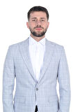 Cengiz İnler Kırlangıç Yaka Çift Düğme Çizgili Ekose Slim Fit Erkek Ceket