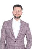 Cengiz İnler Kırlangıç Yaka Çift Düğme Çizgili Ekose Slim Fit Erkek Ceket