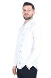 Cengiz İnler İtalyan Yaka Slim Fit Erkek Pamuk Gömlek