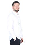 Cengiz İnler İtalyan Yaka Slim Fit Erkek Pamuk Gömlek