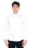 Cengiz İnler Yaka İğneli Slim Fit Erkek Pamuk Gömlek