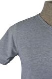 Sıfır Yaka Düz Slim T-Shirt