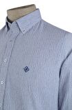 Slim Fit Çizgili Gofre Erkek Gömlek