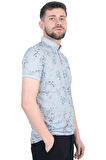 Cengiz İnler Sarmaşık Desenli Erkek Polo Yaka T-shirt
