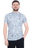Cengiz İnler Sarmaşık Desenli Erkek Polo Yaka T-shirt