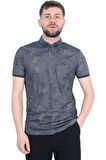 Cengiz İnler Sarmaşık Desenli Erkek Polo Yaka T-shirt