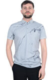 Cengiz İnler Baskı Desenli Erkek Polo Yaka  T-shirt
