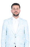 Cengiz İnler Mono Yaka Çift Yırtmaçlı Slimfit Erkek Ceket