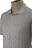 Cengiz İnler Desenli Merserize Polo Yaka Erkek Triko T-shirt
