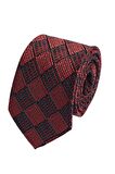Cengiz İnler Kareli Desen Mendilli Mikrofiber Erkek Kravat