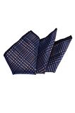 Cengiz İnler Kare Desenl Desenli Mendilli Mikrofiber Erkek Kravat