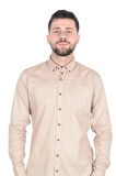 Cengiz İnler Gabardin Yıkamalı Yaka Düğmeli Slimfit Erkek Gömlek