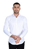 Cengiz İnler Standart Yaka Likralı Slimfit Erkek Gömlek 