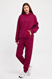Kadın Beli Ve Paçası Lastikli Üç İplik Polarlı Oversize Eşofman Takımı
